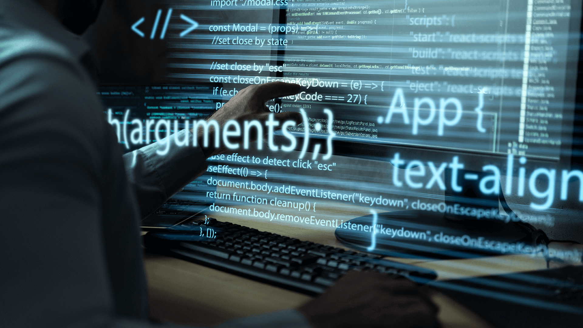 Image that contains codes that symbolize the best web development languages.