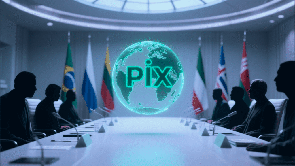 World with pix written in the middle surrounded by flag of several countries, representing Global Pix