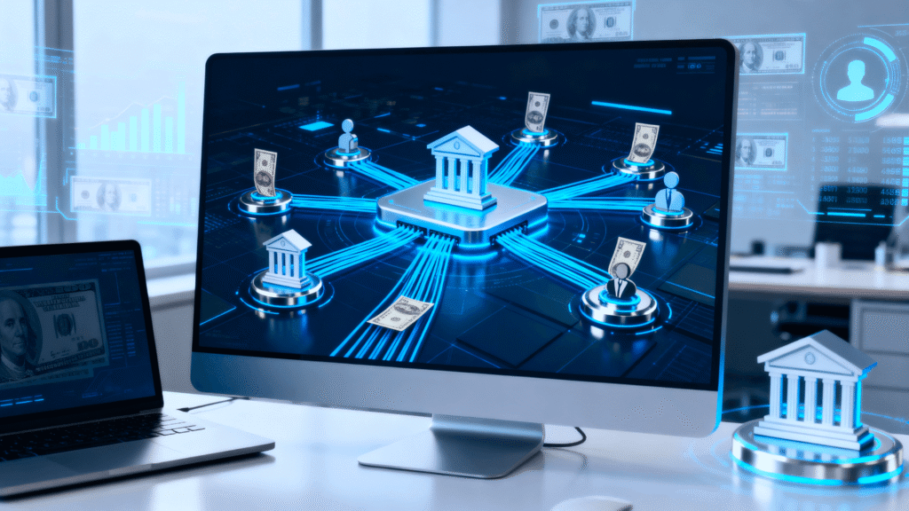 Notebook with an image that symbolizes Loan Disbursement automation.