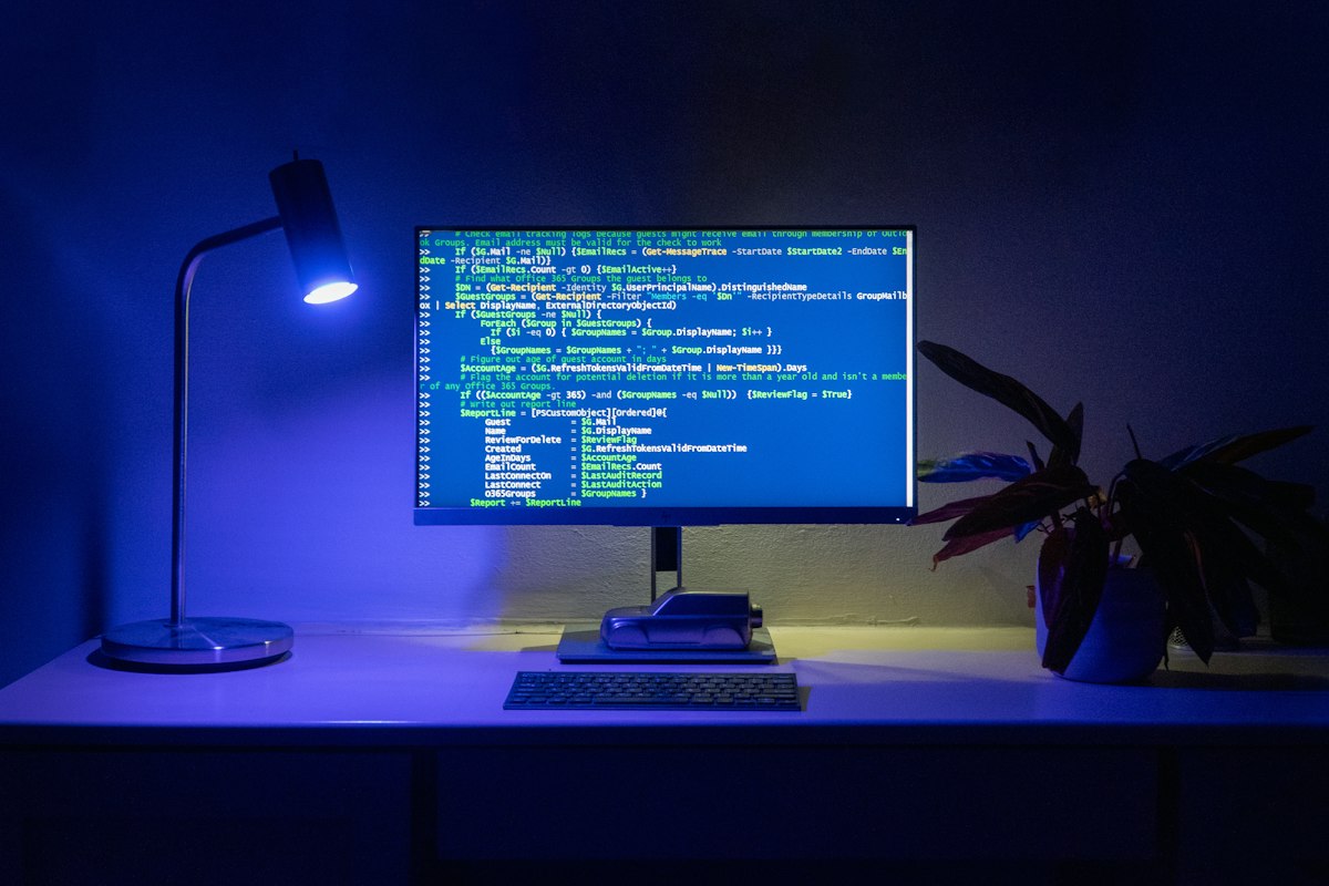 Source code displayed on a developer's computer screen